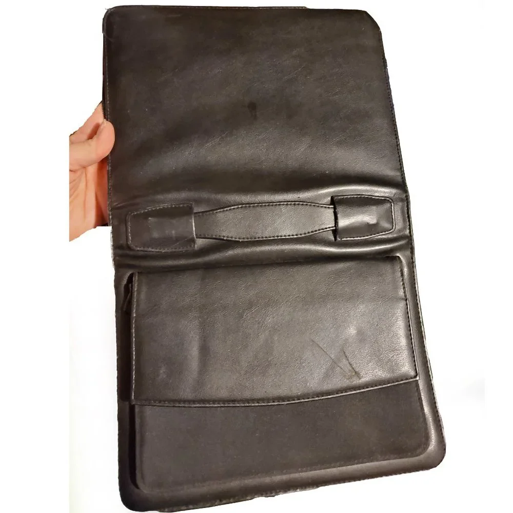 Day-Timer Black Leather Refillable Planner, Used in Fair Condition